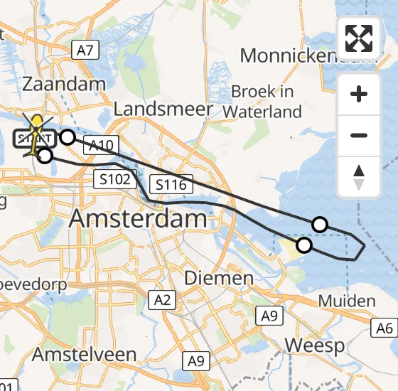 Vlucht Traumahelikopter PH-LLN van Amsterdam Heliport naar Amsterdam Heliport op dinsdag 12 november 2024 11:39