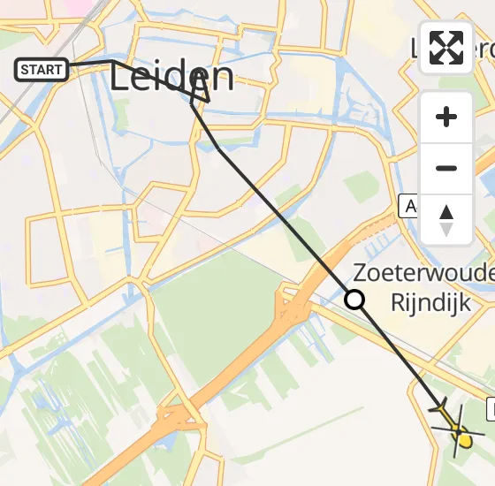 Vlucht Politiehelikopter PH-PXB van Leiden naar Zoeterwoude op dinsdag 12 november 2024 14:02