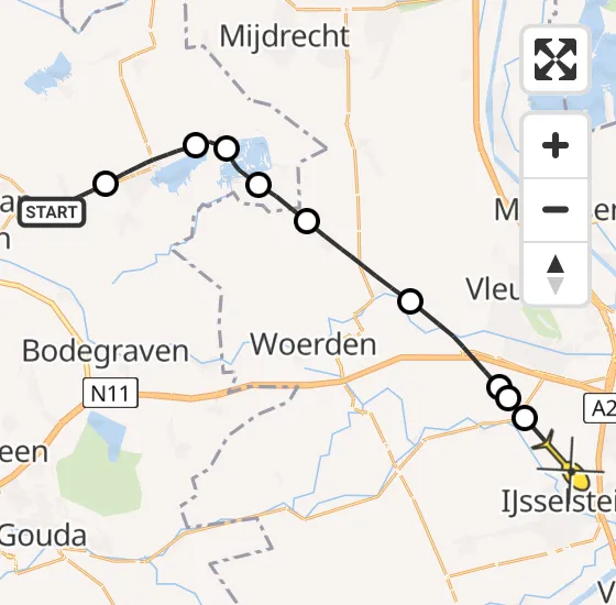 Vlucht Politiehelikopter PH-PXB van Aarlanderveen naar Utrecht op dinsdag 12 november 2024 14:11