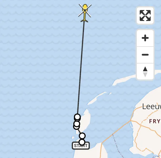 Vlucht Kustwachthelikopter PH-SAR van Vliegveld De Kooy naar  op dinsdag 12 november 2024 14:54