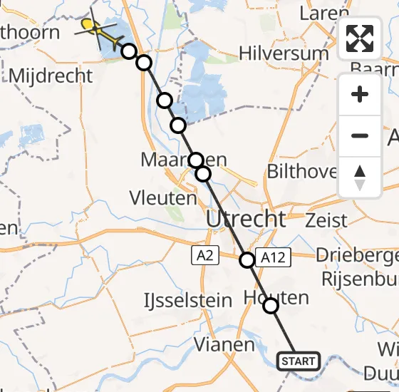 Vlucht Politiehelikopter PH-PXB van Schalkwijk naar Vinkeveen op dinsdag 12 november 2024 15:01