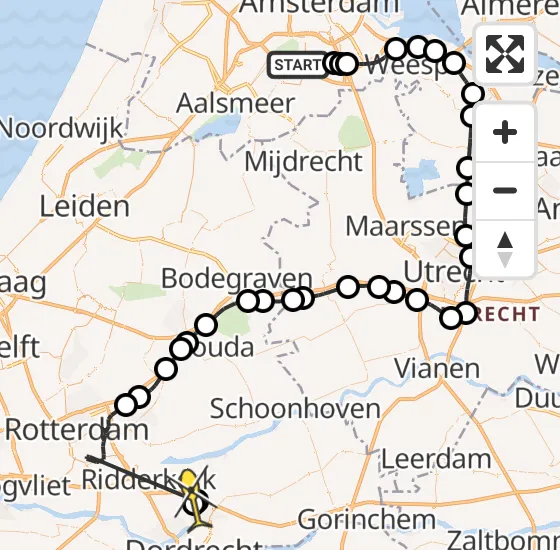 Vlucht Politiehelikopter PH-PXB van Amstelveen naar Alblasserdam op dinsdag 12 november 2024 16:25