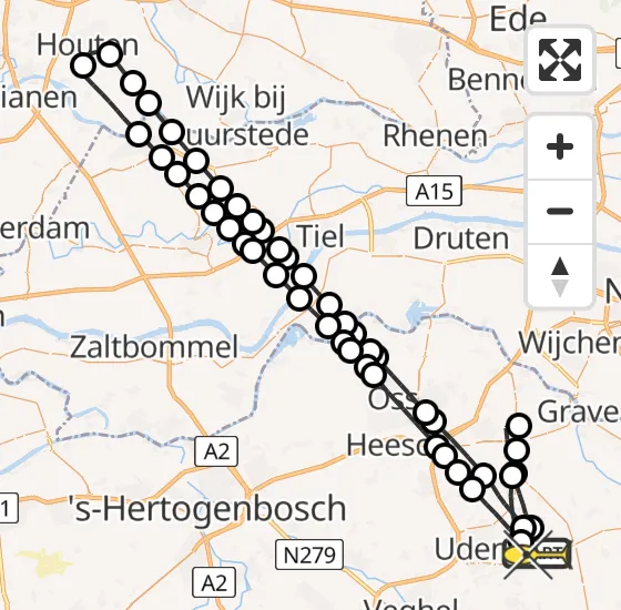 Vlucht Traumahelikopter PH-MAA van Vliegbasis Volkel naar Vliegbasis Volkel op dinsdag 12 november 2024 17:44