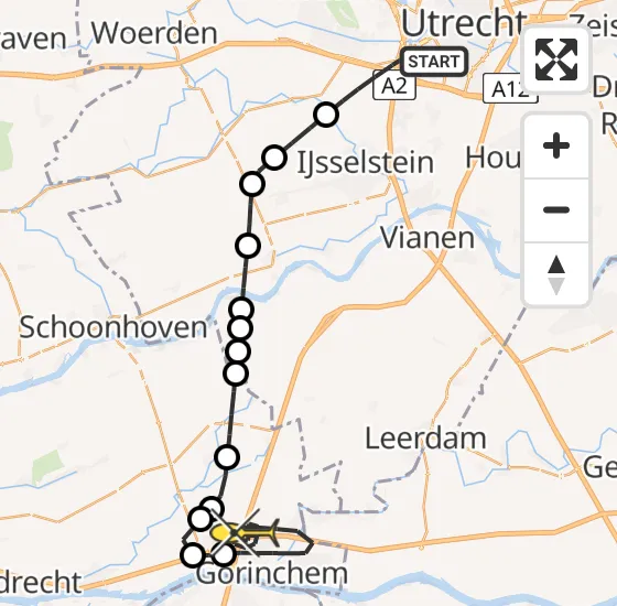 Vlucht Traumahelikopter PH-LLN van Utrecht naar Gorinchem op dinsdag 12 november 2024 18:14