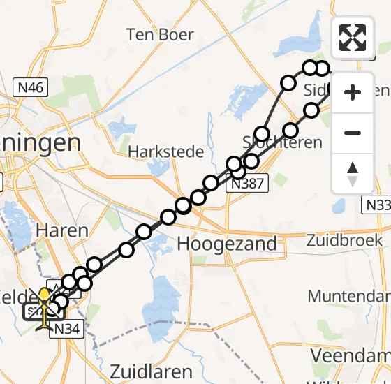 Vlucht Traumahelikopter PH-TTR van Groningen Airport Eelde naar Groningen Airport Eelde op dinsdag 12 november 2024 20:12