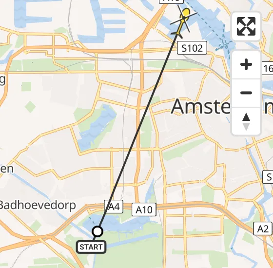 Vlucht Politiehelikopter PH-PXB van Badhoevedorp naar Amsterdam op dinsdag 12 november 2024 20:32