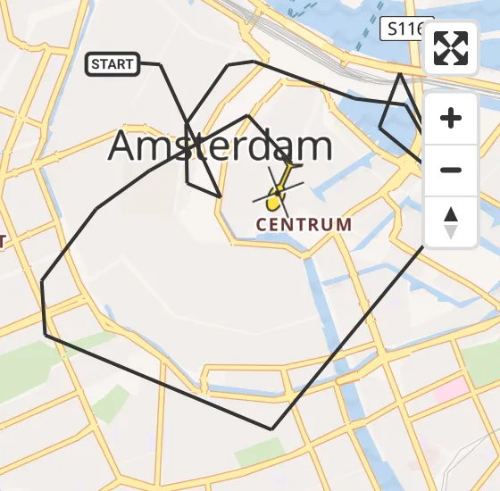 Vlucht Politiehelikopter PH-PXB van Amsterdam naar Amsterdam op dinsdag 12 november 2024 21:15