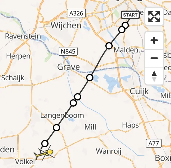 Vlucht Traumahelikopter PH-MAA van Radboud Universitair Medisch Centrum naar Vliegbasis Volkel op woensdag 13 november 2024 1:47