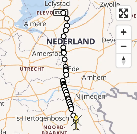 Vlucht Traumahelikopter PH-DOC van Lelystad Airport naar Vliegbasis Volkel op woensdag 13 november 2024 13:35