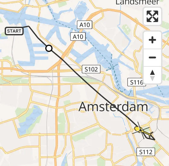 Vlucht Traumahelikopter PH-LLN van Amsterdam Heliport naar Amsterdam op woensdag 13 november 2024 15:17