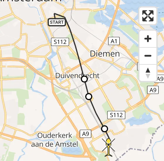 Vlucht Traumahelikopter PH-LLN van Amsterdam naar Academisch Medisch Centrum (AMC) op woensdag 13 november 2024 16:08