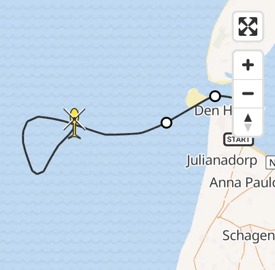 Vlucht Kustwachthelikopter PH-SAR van Vliegveld De Kooy naar  op woensdag 13 november 2024 16:30