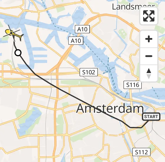 Vlucht Traumahelikopter PH-LLN van Amsterdam naar Amsterdam Heliport op woensdag 13 november 2024 16:53