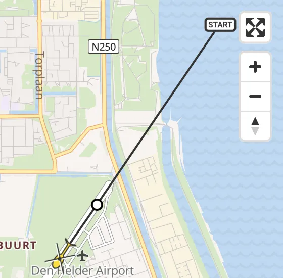 Vlucht Kustwachthelikopter PH-SAR van Den Helder naar Vliegveld De Kooy op woensdag 13 november 2024 17:40