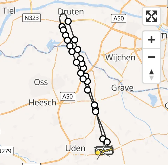 Vlucht Traumahelikopter PH-DOC van Vliegbasis Volkel naar Vliegbasis Volkel op woensdag 13 november 2024 17:59