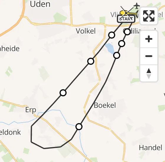 Vlucht Traumahelikopter PH-DOC van Vliegbasis Volkel naar Vliegbasis Volkel op woensdag 13 november 2024 18:24