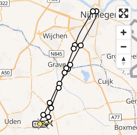 Vlucht Traumahelikopter PH-DOC van Vliegbasis Volkel naar Vliegbasis Volkel op woensdag 13 november 2024 21:52