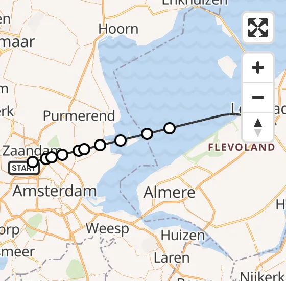 Vlucht Traumahelikopter PH-LLN van Amsterdam Heliport naar Lelystad op woensdag 13 november 2024 23:07