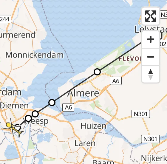 Vlucht Traumahelikopter PH-LLN van Lelystad naar Academisch Medisch Centrum (AMC) op woensdag 13 november 2024 23:46