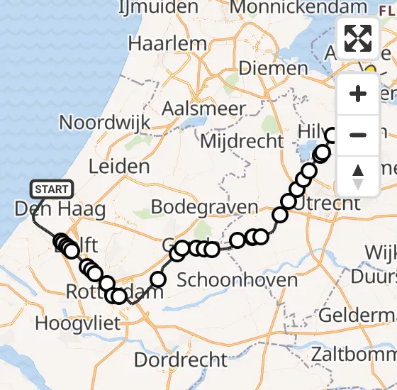 Vlucht Politiehelikopter PH-PXB van Den Haag naar Huizen op donderdag 14 november 2024 9:39