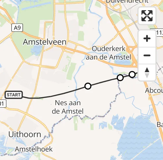 Vlucht Traumahelikopter PH-LLN van Amstelveen naar Academisch Medisch Centrum (AMC) op donderdag 14 november 2024 11:31