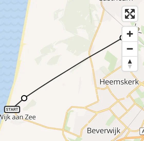 Vlucht Politiehelikopter PH-PXB van Wijk aan Zee naar Castricum op donderdag 14 november 2024 13:24