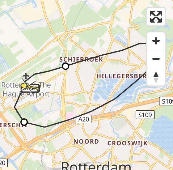 Vlucht Traumahelikopter PH-HVB van Rotterdam The Hague Airport naar Rotterdam The Hague Airport op donderdag 14 november 2024 14:09