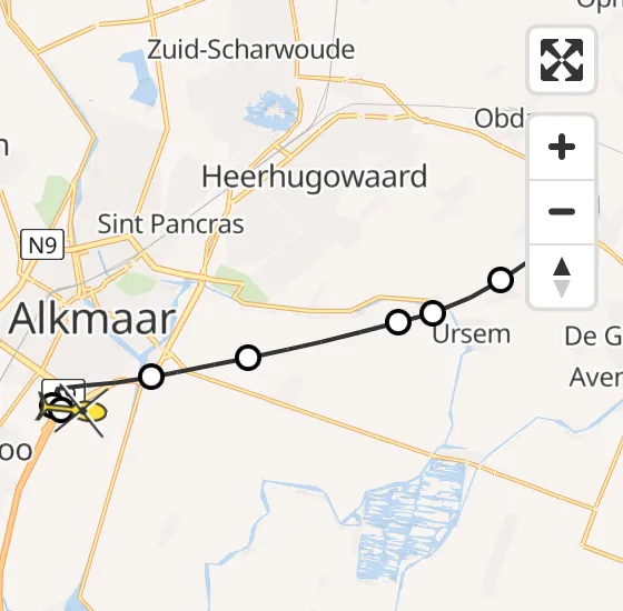 Vlucht Traumahelikopter PH-LLN van Spierdijk naar Alkmaar op donderdag 14 november 2024 14:32