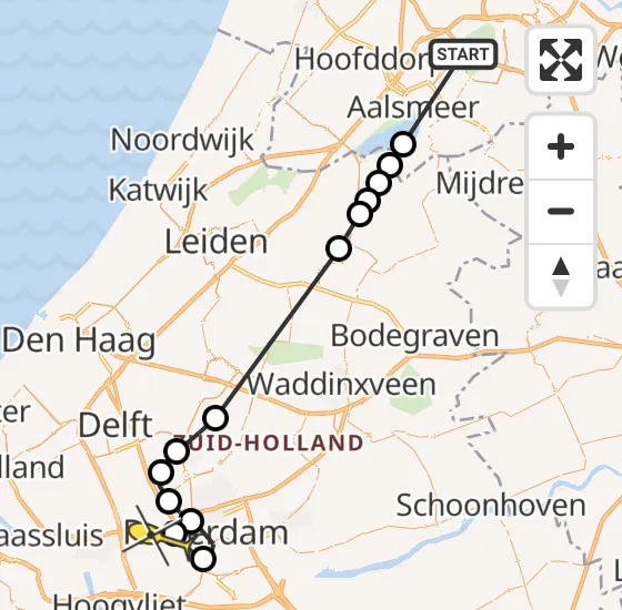 Vlucht Politiehelikopter PH-PXB van Schiphol naar Rotterdam op donderdag 14 november 2024 14:51