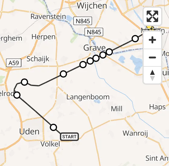 Vlucht Traumahelikopter PH-DOC van Vliegbasis Volkel naar Malden op donderdag 14 november 2024 15:20