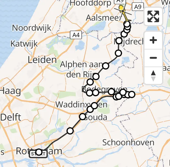 Vlucht Politiehelikopter PH-PXB van Erasmus MC naar Amstelveen op donderdag 14 november 2024 15:41