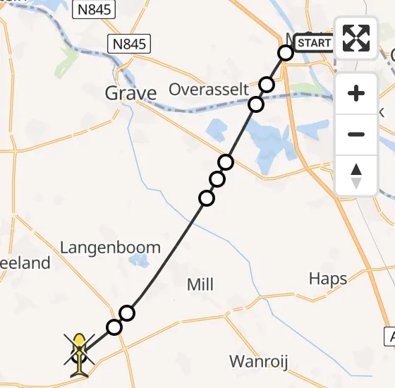 Vlucht Traumahelikopter PH-DOC van Malden naar Vliegbasis Volkel op donderdag 14 november 2024 15:48