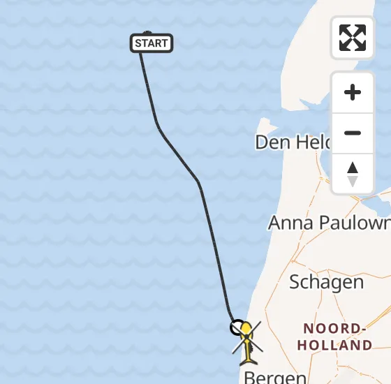 Vlucht Kustwachthelikopter PH-SAR van  naar Schoorl op donderdag 14 november 2024 17:37