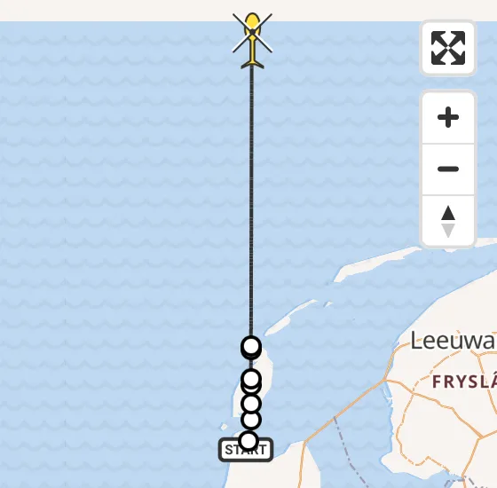 Vlucht Kustwachthelikopter PH-SAR van Vliegveld De Kooy naar  op donderdag 14 november 2024 18:26
