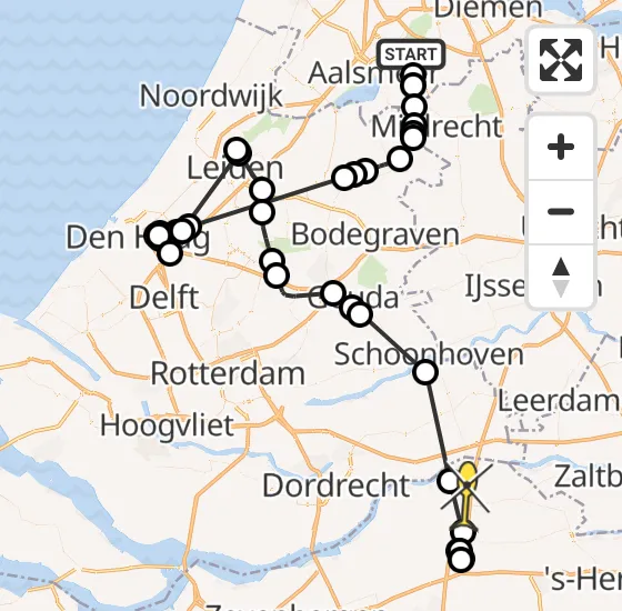 Vlucht Politiehelikopter PH-PXB van Aalsmeer naar Nieuwendijk op donderdag 14 november 2024 20:11