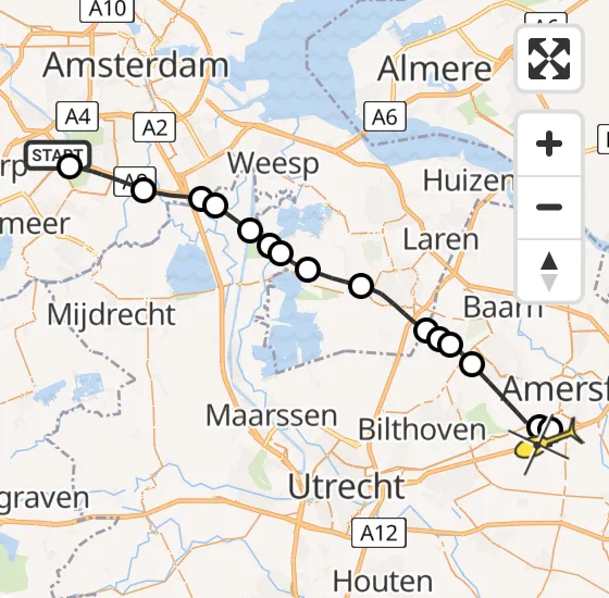 Vlucht Politiehelikopter PH-PXX van Schiphol naar Leusden op vrijdag 15 november 2024 10:31