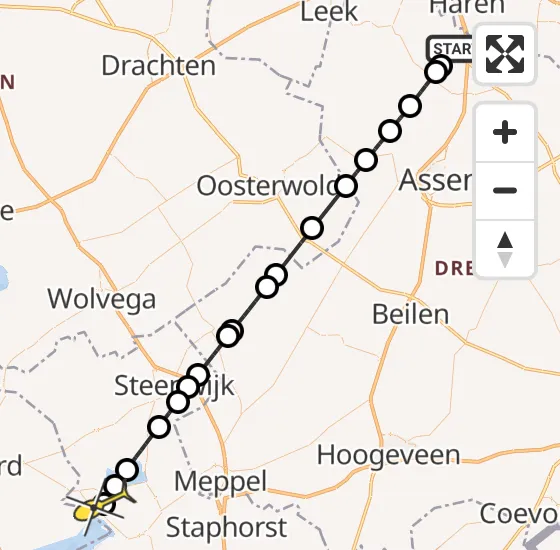 Vlucht Traumahelikopter PH-TTR van Groningen Airport Eelde naar Sint Jansklooster op vrijdag 15 november 2024 10:38