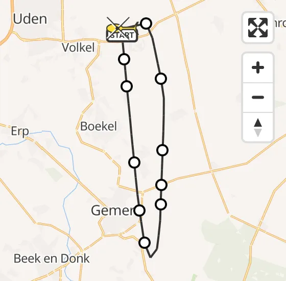 Vlucht Traumahelikopter PH-DOC van Vliegbasis Volkel naar Vliegbasis Volkel op vrijdag 15 november 2024 12:33