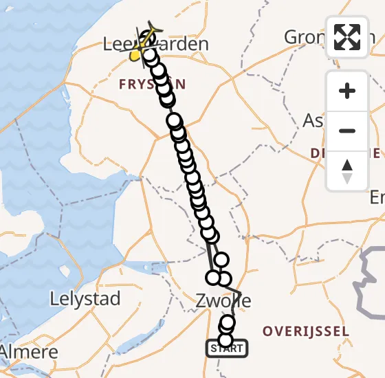 Vlucht Ambulancehelikopter PH-HOW van Veessen naar Marsum op vrijdag 15 november 2024 12:58