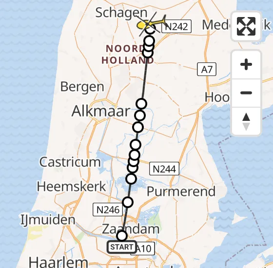 Vlucht Traumahelikopter PH-LLN van Amsterdam Heliport naar Lutjewinkel op vrijdag 15 november 2024 14:09