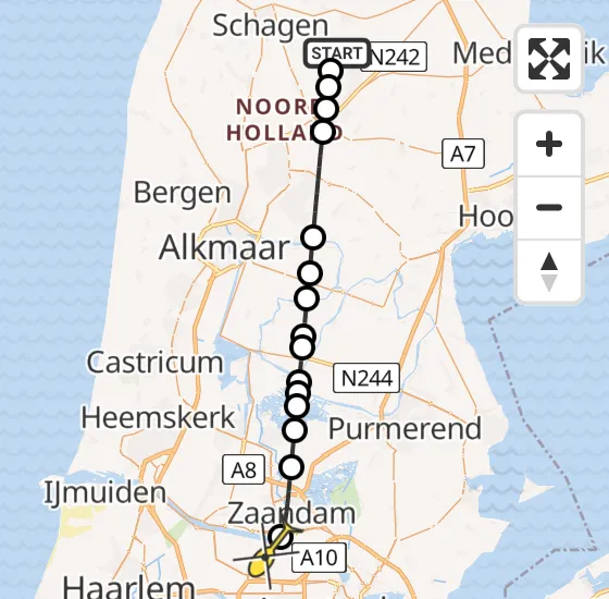 Vlucht Traumahelikopter PH-LLN van Lutjewinkel naar Amsterdam Heliport op vrijdag 15 november 2024 14:45