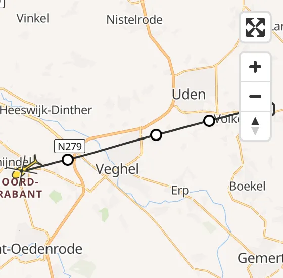 Vlucht Traumahelikopter PH-DOC van Vliegbasis Volkel naar Schijndel op vrijdag 15 november 2024 15:01