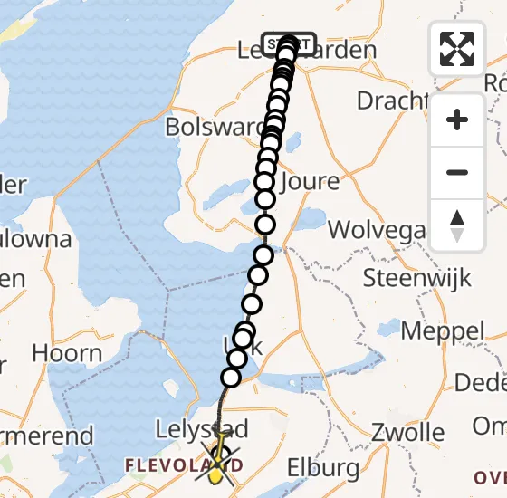 Vlucht Ambulancehelikopter PH-OOP van Marsum naar Lelystad Airport op vrijdag 15 november 2024 15:07