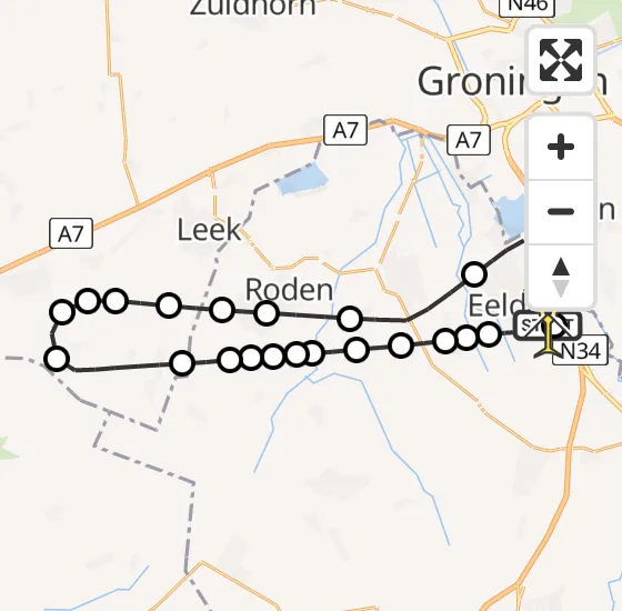 Vlucht Traumahelikopter PH-TTR van Groningen Airport Eelde naar Groningen Airport Eelde op vrijdag 15 november 2024 15:19