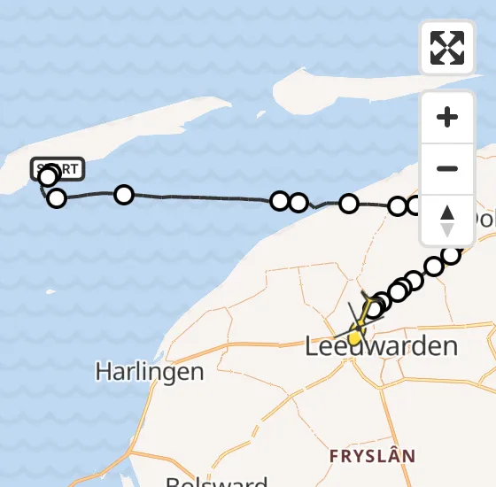 Vlucht Ambulancehelikopter PH-HOW van Hee naar Vliegbasis Leeuwarden op vrijdag 15 november 2024 18:01