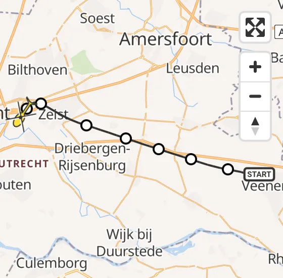 Vlucht Traumahelikopter PH-DOC van Overberg naar Universitair Medisch Centrum Utrecht op vrijdag 15 november 2024 21:02