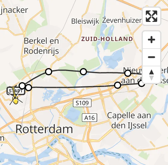 Vlucht Traumahelikopter PH-HVB van Rotterdam The Hague Airport naar Rotterdam The Hague Airport op zaterdag 16 november 2024 3:51