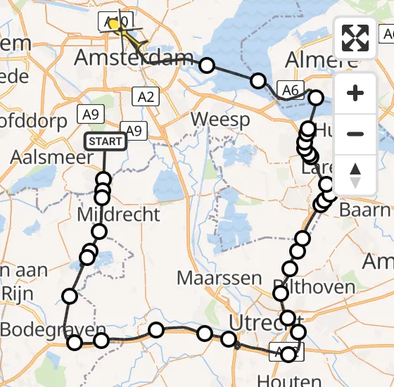 Vlucht Politiehelikopter PH-PXB van Amstelveen naar Amsterdam op zaterdag 16 november 2024 9:06