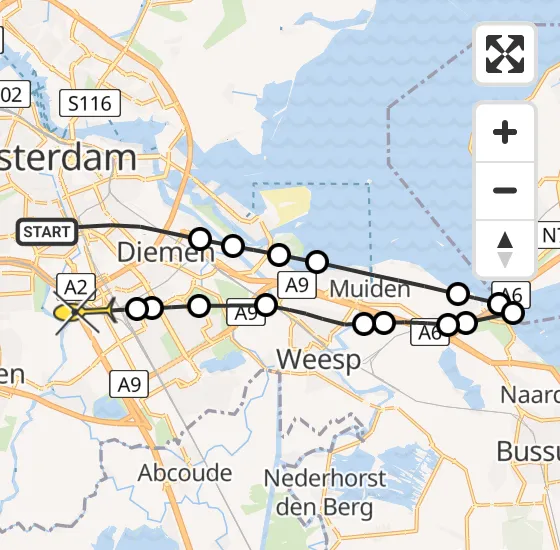 Vlucht Politiehelikopter PH-PXB van Amsterdam naar Amsterdam-Duivendrecht op zaterdag 16 november 2024 10:17