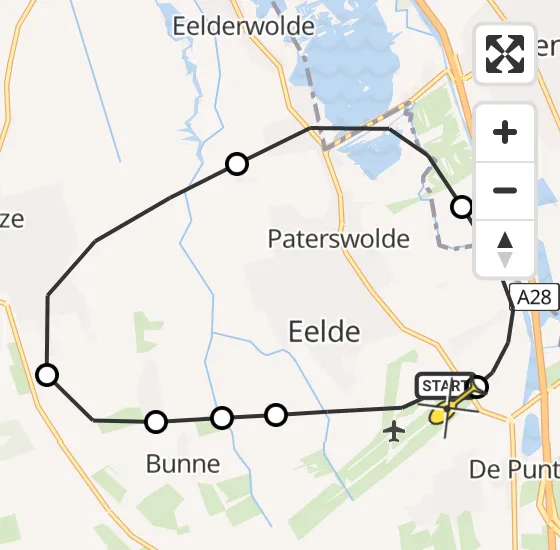 Vlucht Traumahelikopter PH-TTR van Groningen Airport Eelde naar Groningen Airport Eelde op zaterdag 16 november 2024 10:36